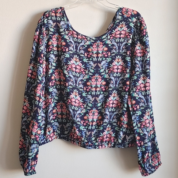 LOFT Floral Trellis Paisley Wrap Back Top Xlarge XL - Picture 2 of 10